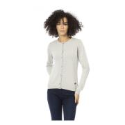 Baldinini Signatur Metallknapp Cardigan Gray, Dam