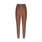 Andamane Intens Rost Nylon Leggings Elastisk Midja Brown, Dam