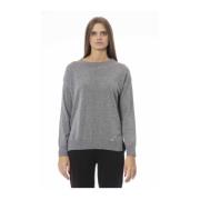 Baldinini Grå Crew Neck Sweater Långa ärmar Gray, Dam