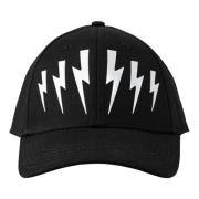 Neil Barrett Justerbar Six Panels Cap Black, Herr