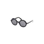Moncler Stiliga Runda Pantograferade Solglasögon Black, Dam