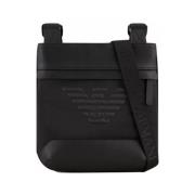 Armani Läder Crossbody Väska Black, Herr