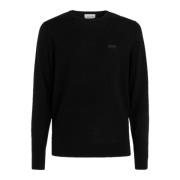 Calvin Klein Svart Merino Tröja Modern Stil Black, Herr