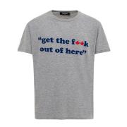 Dsquared2 Bomull T-shirt med Get the f**k.. Print Gray, Herr