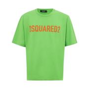 Dsquared2 Bomull Oversize Logo T-shirt Green, Herr