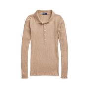 Ralph Lauren Brun Polo Skjorta med Knappar Brown, Dam