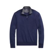 Ralph Lauren Navy Zip Sweatshirt Blue, Herr