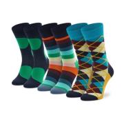 Happy Socks 3-Pack Mönstrade Strumpor - Multifärgad Multicolor, Dam