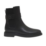 Tory Burch Svarta ankelboots med elastisk rem Black, Dam