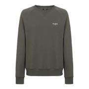 Balmain Avslappnad Rund Hals Långärmad Sweatshirt Green, Herr