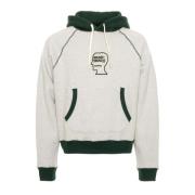 Brain Dead Logo Head Raglan Fleece Hoodie White, Herr