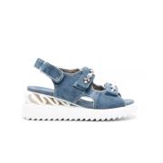 Le Silla Denim Plattform Sandaler Blue, Dam