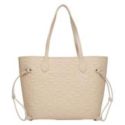 Estro Lyxig Beige Läder Shopper Väska Beige, Dam