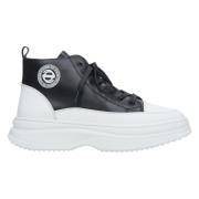 Estro Kvinnors Svart & Vit Läder High-Top Sneakers Er00113462 Black, D...