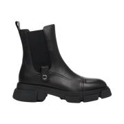 Estro Svarta Läder Chelsea Boots Black, Dam