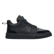 Estro Lyxiga Svarta High-Top Sneakers Äkta Läder Black, Herr