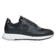 Estro Herr Svarta Lädersneakers med Elastisk Sula Er00114547 Black, He...