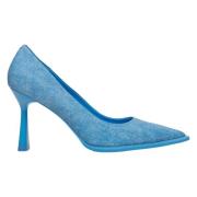 Estro Blå Denim Pumps med Stabil Klack Blue, Dam