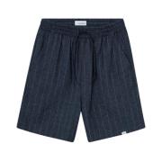 Les Deux Lätt Linne Dragsko Shorts Blue, Herr