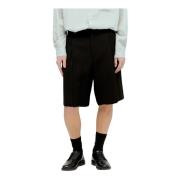 Jil Sander Shorts i silkeblandning med veck Black, Herr