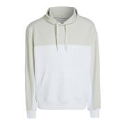 Calvin Klein Jeans Colorblock Hoodie Sweatshirt White, Herr