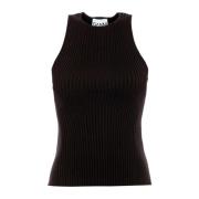 Ganni Sleeveless Tops Black, Dam