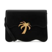 Palm Angels Svart Läder Crossbody Väska Black, Dam