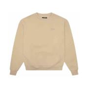 7 Days Active Mjuk Bomull Crew Neck Sweatshirt Beige, Dam