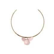 Malababa Guldpläterad Petal Choker Halsband Pink, Dam