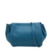 Bottega Veneta Vintage Pre-owned Laeder crossbodyvskor Blue, Dam