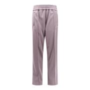 Palm Angels Lila Elastisk Midja Byxor Rakt Ben Purple, Dam