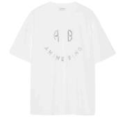 Anine Bing Smiley Tee Boxy Oversized T-shirt i bomull White, Dam