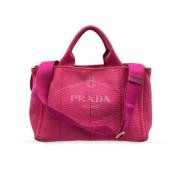 Prada Vintage Pre-owned Canvas totevskor Pink, Dam