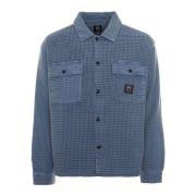 Brain Dead Våffel Overshirt Blue, Herr