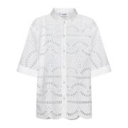 Charo Ruiz Ibiza Vit Broderie Anglaise Skjorta White, Dam