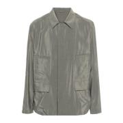 Lemaire Ash Grey Overshirt med 4 Fickor Gray, Herr