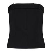 Róhe Svart Korsettstil Strapless Topp Black, Dam