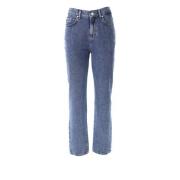 Moschino Blå Denim Straight Leg Jeans Blue, Dam