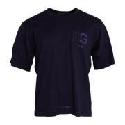 Dolce & Gabbana Lila Logo Patch Bomull T-shirt Purple, Herr