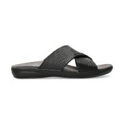 Mephisto Svart Läder Slide Sandal Black, Herr