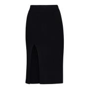 Filippa K Svart Ribbstickad Kjol Black, Dam