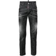 Dsquared2 Svart Slim Fit Faded Jeans Black, Herr