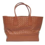 Bottega Veneta Vintage Pre-owned Laeder totevskor Brown, Dam