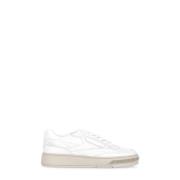 Reebok Vita Läder Sneakers Rund Tå Logga White, Herr