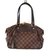 Louis Vuitton Vintage Pre-owned Tyg axelremsvskor Brown, Dam