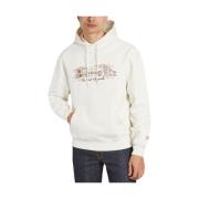 The New Originals Ecru Cottage Print Hoodie White, Herr