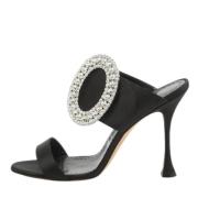 Manolo Blahnik Pre-owned Pre-owned Satin sandaler Black, Dam