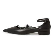 Cesare Gaspari Elegant Block Heeled Ballerinas - Svart Black, Dam