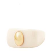 LA Manso Ivory Poacher Ring Beige, Dam