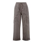 Herno Grå Cargo Taffeta Byxor Gray, Dam